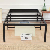 The Twillery Co. Precita 18'' Metal Bed Frame with Protection Pads Heavy Duty Bed Frames No Shaking Stay Firm and Silent