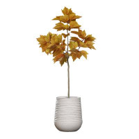 Vintage Home 75.08"H Vintage Real Touch Maple Leaf Tree, Indoor/ Outdoor, In Rounded Pot ( 30X30x63"H )
