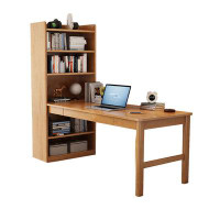 Ebern Designs 39.37" burlywood Rectangular Solid Wood desks