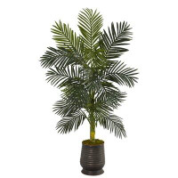 Primrue 62'' Artificial Palm Tree in Planter