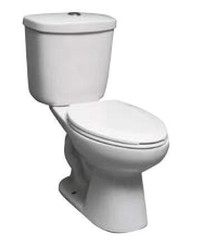 2 Piece Alanno Dual Flush Toilet Elongated Bowl 16.5 -  Soft Close Lid - 4L/6L Chrome Push Button Flush - in stock CCI