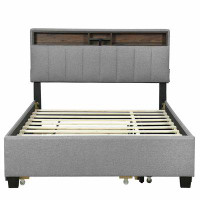 Latitude Run® Upholstered Platform Bed with Storage Headboard