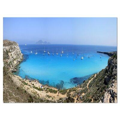 Design Art Cala Rossa Beach Sicily Italy - Wrapped Canvas Photograph Print in Home Décor & Accents