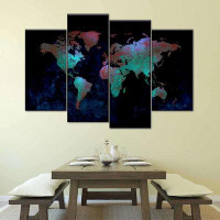 Elephant Stock Depths Of The World Map Multi Piece Canvas Print
