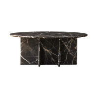 BETACH Genuine Marble Round Coffee Table - St Laurent Marble