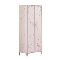 Wildon Home® Armoire With Butterfly Design In White & Light Purple