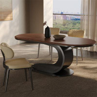 POWER HUT Minimalist Design Italian Light Luxury Solid Wood Dining Table