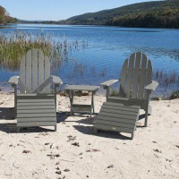 Freeport Park® Hinnant Plastic Adirondack Chair with Table