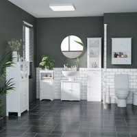 Bathroom Floor Cabinet 15" x 11.8" x 32.9" White