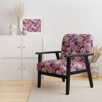 Design Art Springtime Purple Blossoms Botanical Pattern - Upholstered Cottage Arm Chair