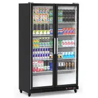 babevy Commercial Glass Door Display Refrigerator, 11.3 Cu. Ft. Merchandiser Fridge Upright Beverage Cooler
