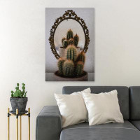 Foundry Select Brown And Green Cactus Plant - 1 Piece Rectangle Graphic Art Print On Wrapped Canvas