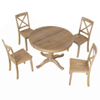 Gracie Oaks Modern Dining Table Set For 4,Round Table And 4 Kitchen Room Chairs,5 Piece Kitchen Table Set For Dining Roo