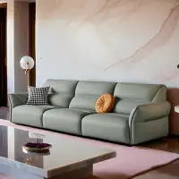 ULTORU 110.24" Green Genuine Leather Modular Sofa cushion couch