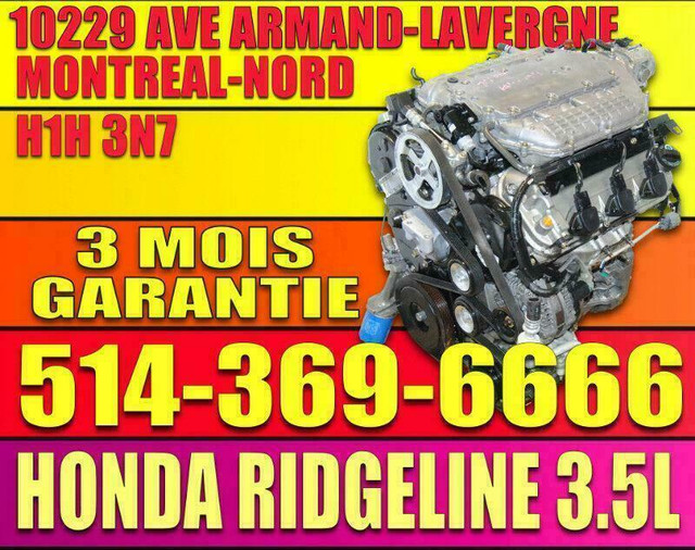 Moteur Honda Ridgeline 3.5 V6 J35A 2006 2007 2008  Honda V6 Engine J35A9 J35A7 J35A6 Motor in Engine & Engine Parts in City of Montréal - Image 4