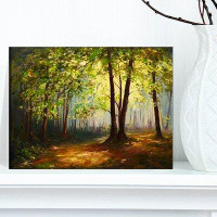 Made in Canada - Design Art Summer Forest Landscape Painting Print on Wrapped Canvas
