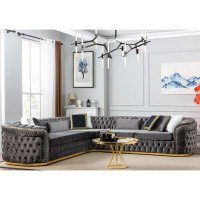 Everly Quinn Varinia 120" Wide Symmetrical Sofa & Chaise