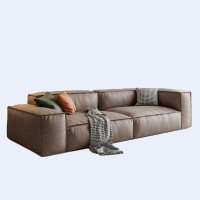 HOUZE 110.23" Brown Cloth Modular Sofa cushion couch