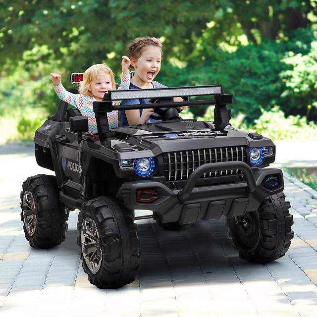 12V RIDE ON POLICE CAR 2 SEATER FOR 3 - 8 YEARS OLD KIDS W/ PARENTAL REMOTE CONTROL LED LIGHTS MP3 in Toys & Games
