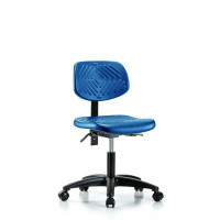 Inbox Zero Polyurethane Chair - Desk Height With Casters In Blue Polyurethane