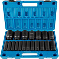 NEW .5 IN 19 PIECE IMPACT DEEP 6 POINT SOCKET SET S1151