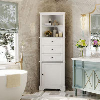Wildon Home® White Triangle Tall Cabinet