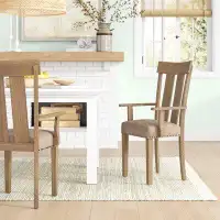 Sand & Stable™ Waylon Slat Back Arm Chair in Maple