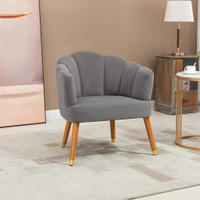 MODERN ACCENT CHAIRS WITH CUSHIONED SEAT, UPHOLSTERED VELVET ARMCHAIR FOR BEDROOM