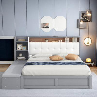 Latitude Run® Platform Bed With Hydraulic Storage, Side Storage Benches And Usb Charging