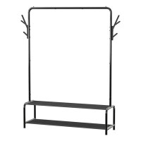 Wrought Studio Garment Rack with Storage Shelves and Coat/Hat Hanging Hooks