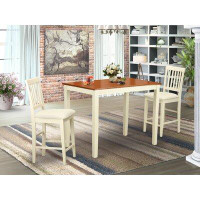 Winston Porter Barview Counter Height Rubberwood Solid Wood Dining Set