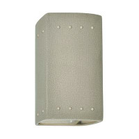Orren Ellis Deiah - Small Rectangle W/ Perfs - Outdoor Closed Top & Bottom Wall Sconce - Gloss White - Dedicated LED/F