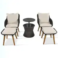 Winston Porter 5 Pieces Patio Furniture Chair Sets