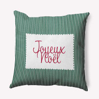 e by design Joyeux Noel Ticking Accent Pillow_PHWN1579GR61