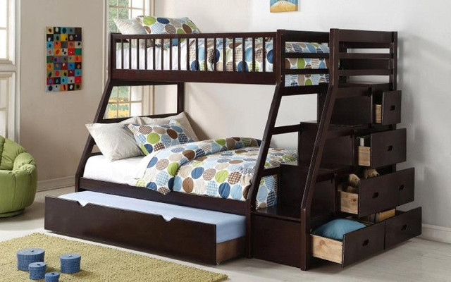 Amazing Bunk Beds on Sale From $599. Bunk Beds with ladders, Staircase, Storage, Sleep over trundle beds from $599 in Beds & Mattresses in Chatham-Kent