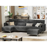 Wade Logan Buthayna 4 - Piece Upholstered Sectional