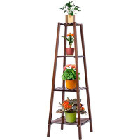 Wade Logan Arvile Free Form Multi-tiered Bamboo Plant Stand