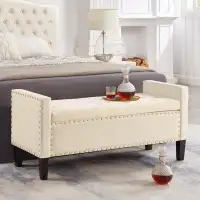 Ebern Designs Upholstered Tufted Button Storage Bench