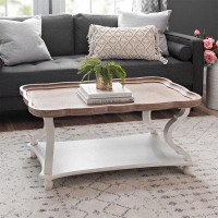 Hokku Designs White Rectangular Coffee Table - Easy Assembly, Quality Materials, Clutter Saver, Fits Any Home Décor