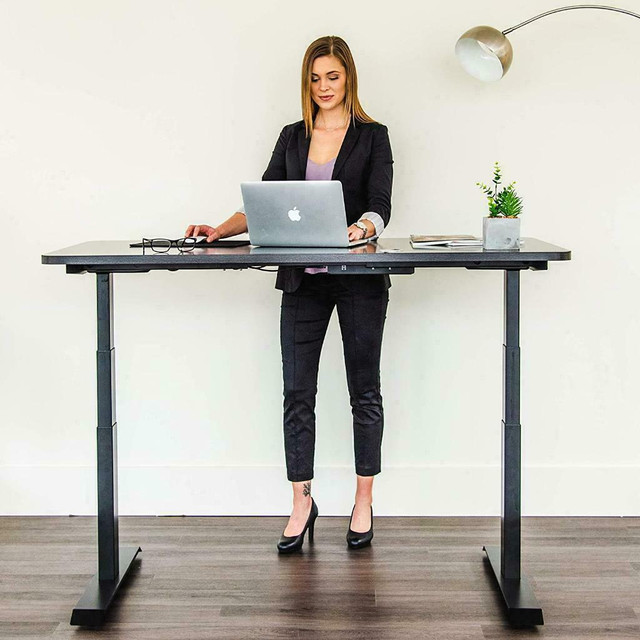 MotionGrey Height Adjustable Dual German Motors Electric Sit to Stand Computer Office Standing Desk and Table Top in Desks - Image 4
