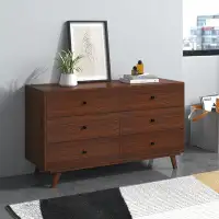 Wade Logan Anastice 6 Drawer Solid Wood Dresser
