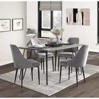 Mercer41 7Pc Dining Set Table And 6X Side Chairs-Fabric-30.5" H x 36" W x 60" D