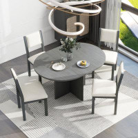 Latitude Run® Extendable Table With 4 Upholstered Chairs