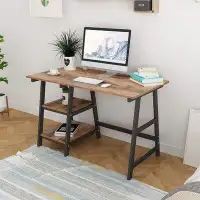 17 Stories 47 Inches Computer Desk Trestle Desk PC Desk With Shelf Office Desk Workstation For Home Office Use Writing T