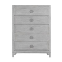 Hokku Designs Boho Chic Five-Drawer Chest In Washed White (2024)