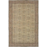 Canora Grey One-of-a-Kind Serio Hand-Knotted Before 1900 Cream 5'11" x 9'5" Wool Area Rug