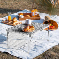 Inbox Zero Small Folding Table,2 Foot X 16.5 Inch Fold-In-Half Portable Folding Card Table,Ultralight With Carrying Hand