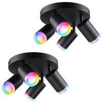 Orren Ellis Kierstin LED Smart RGB Ceiling Spotlights Directional & Dimmable, Bluetooth APP Voice Control
