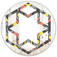 East Urban Home Abstract Drops I Hexagon Star Modern & Contemporary Frameless Wall Mirror