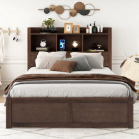 Red Barrel Studio Full Size Storage Platform Bed With Pull Out Shelves